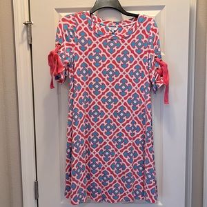Crown and Ivy mini dress, pink and aqua, size S